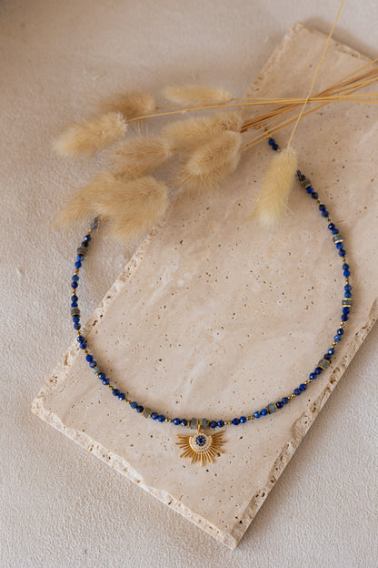 Collier Luna et Zénia Lapis-Lazuli labradorite