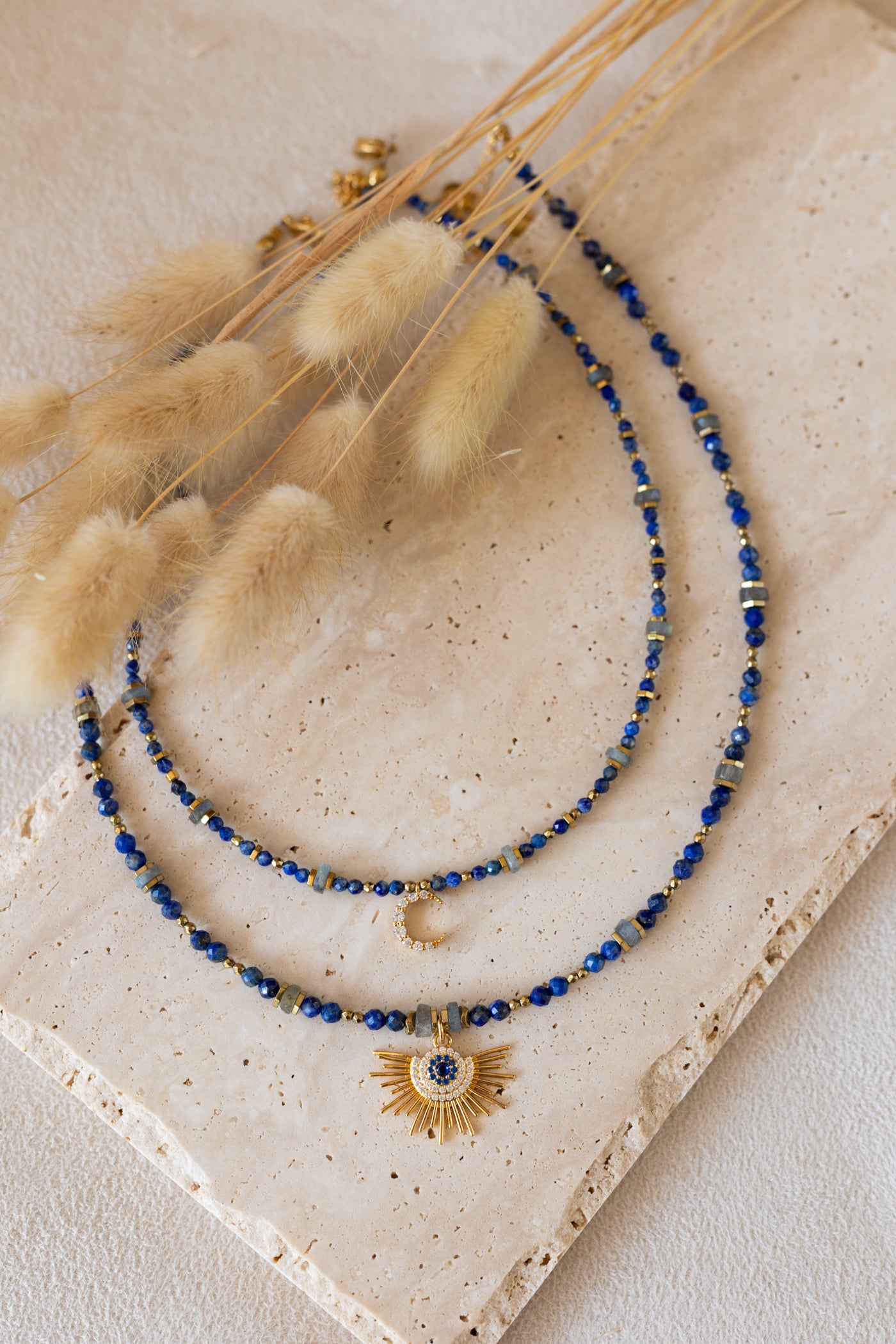Collier Luna et Zénia Lapis-Lazuli labradorite