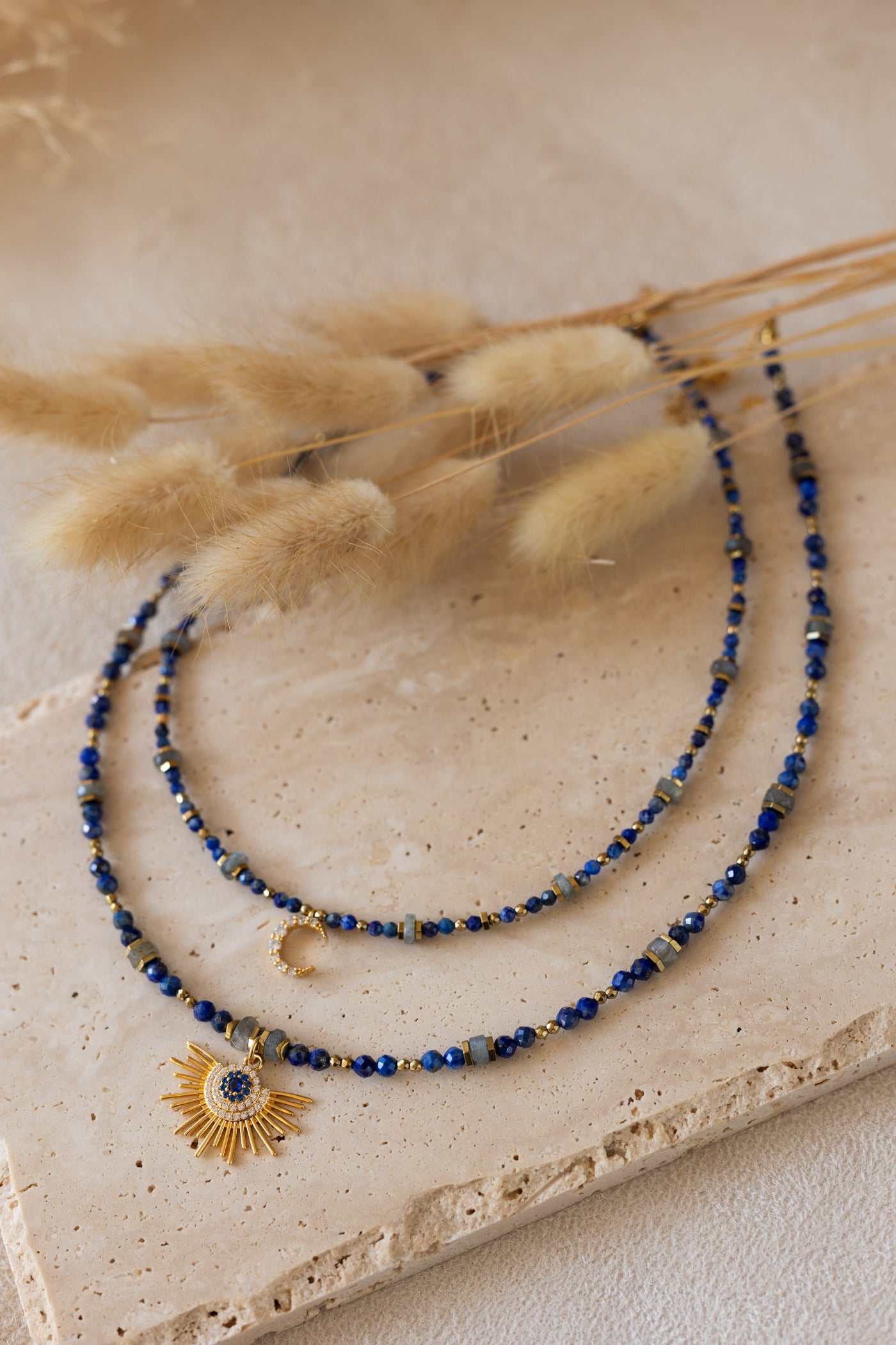 Collier Luna et Zénia Lapis-Lazuli labradorite
