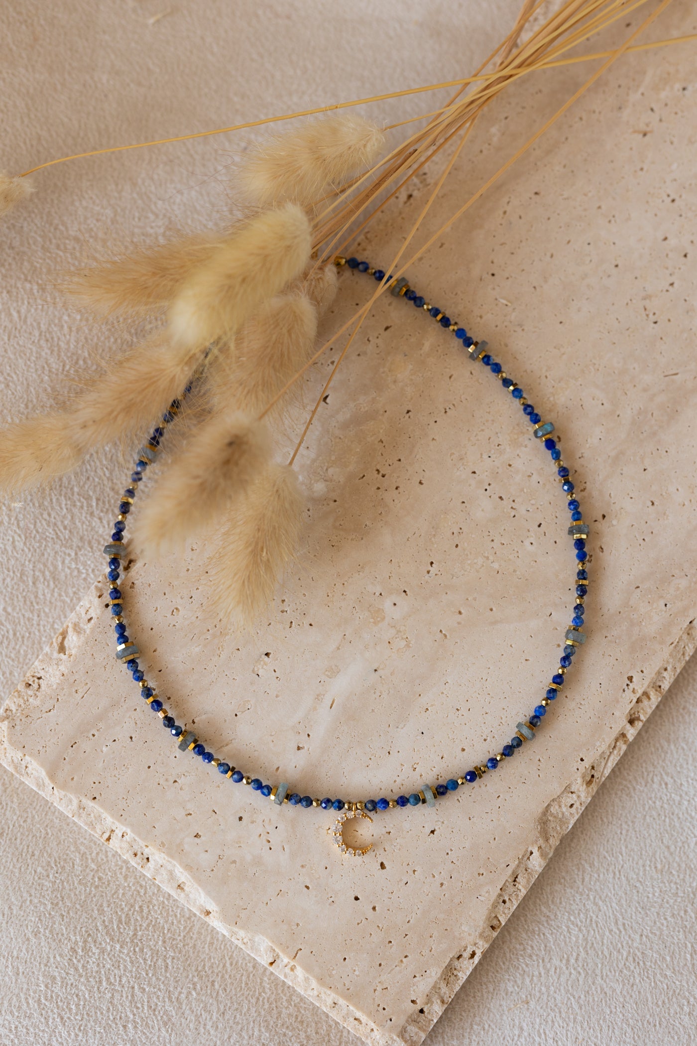 Collier Luna lapis-lazuli et labradorite