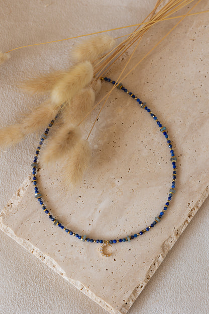 Collier Luna lapis-lazuli et labradorite