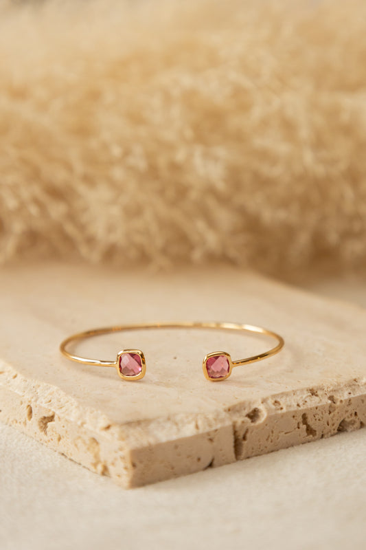 Bracelet Jonc tourmaline rose