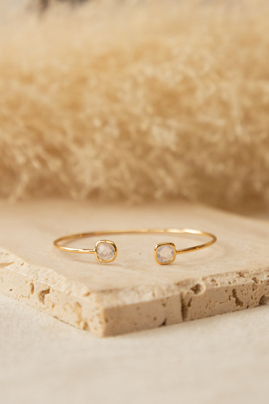 Bracelet jonc Nina quartz blanc 