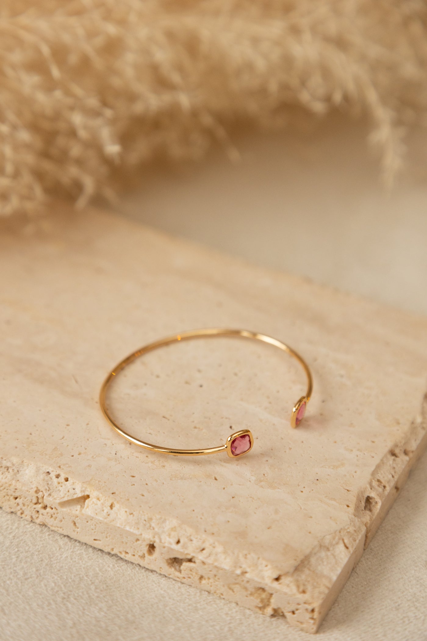 Bracelet Jonc tourmaline rose