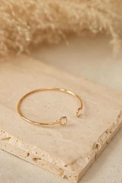 Bracelet jonc Nina quartz blanc 