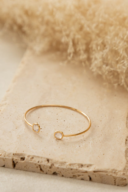 Bracelet jonc Nina quartz blanc 