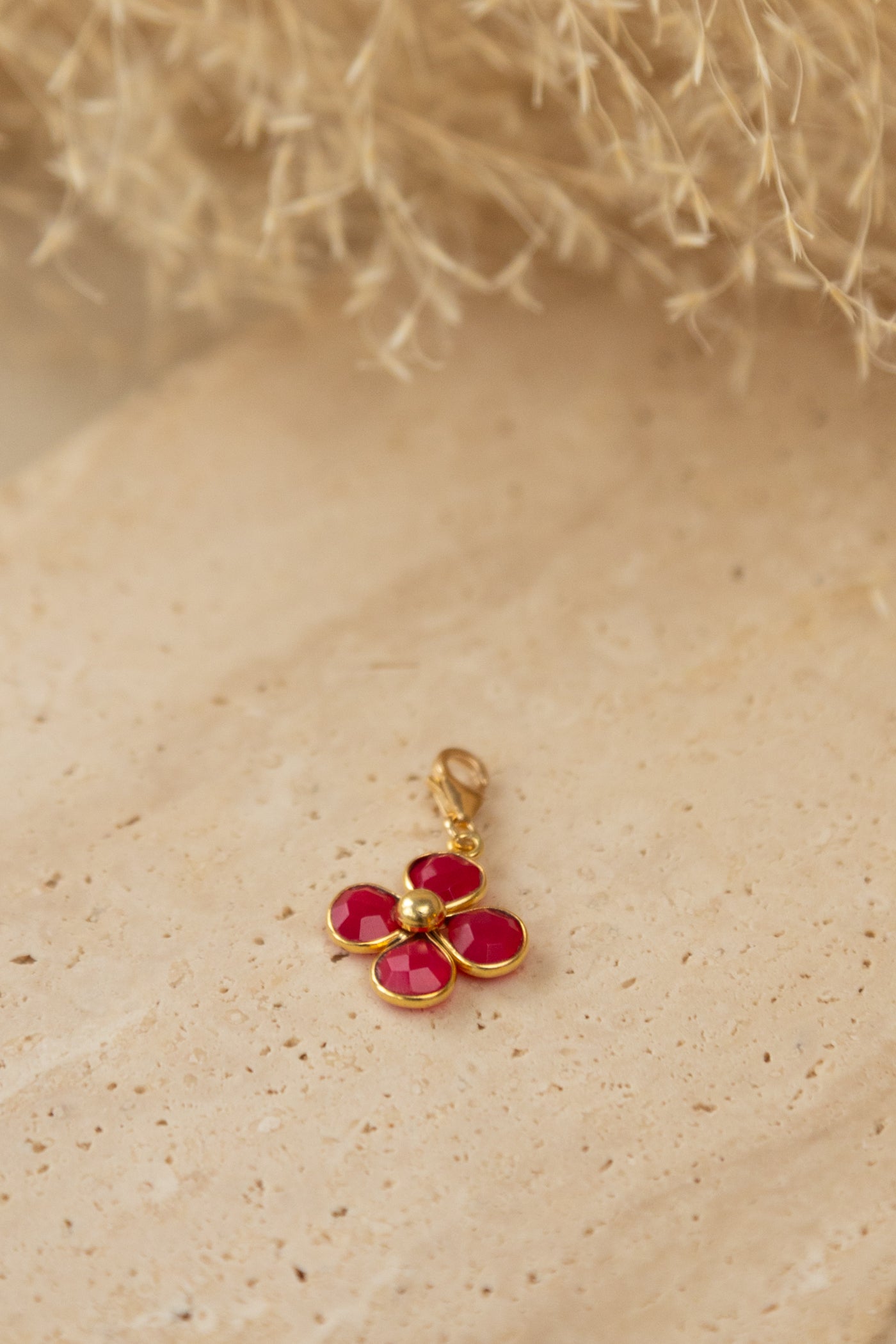 Pendentif Flora calcédoine rose