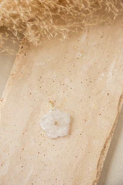 Pendentif Fleur pierre de lune