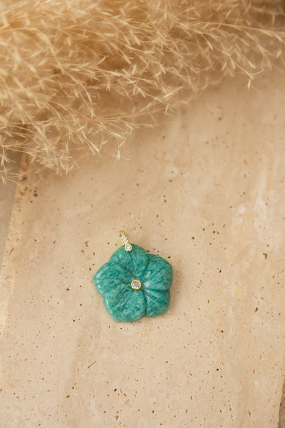 Pendentif Fleur amazonite
