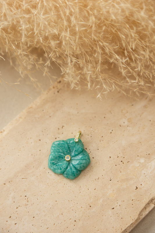Pendentif Fleur amazonite