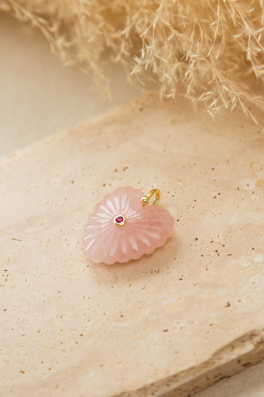 Pendentif Love quartz rose