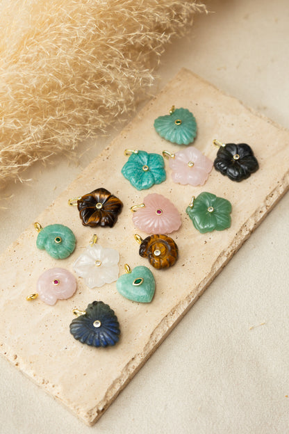 Pendentif Fleur pierre de lune