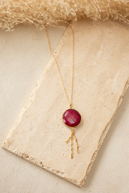 Collier Sélène pierre rubis