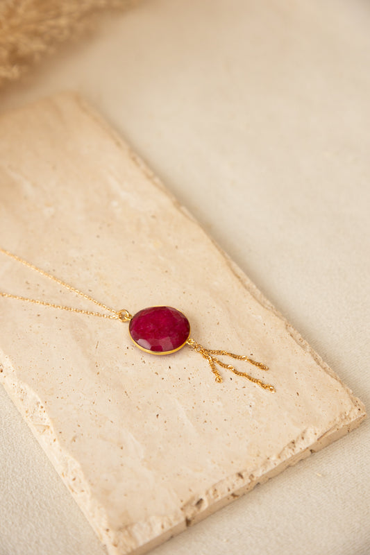 Collier Sélène pierre rubis