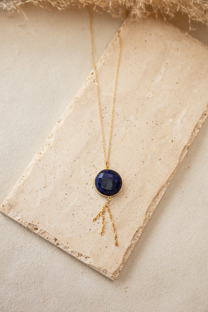 Collier Sélène pierre bleu de Lapis-lazuli