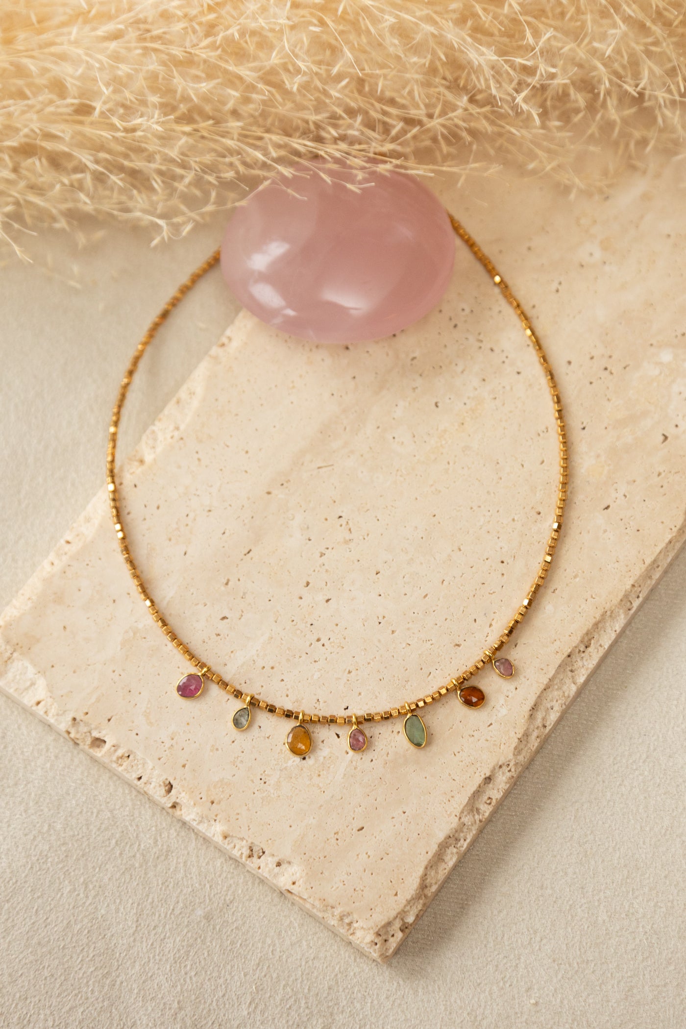 Collier Eléonor Hématite et tourmaline