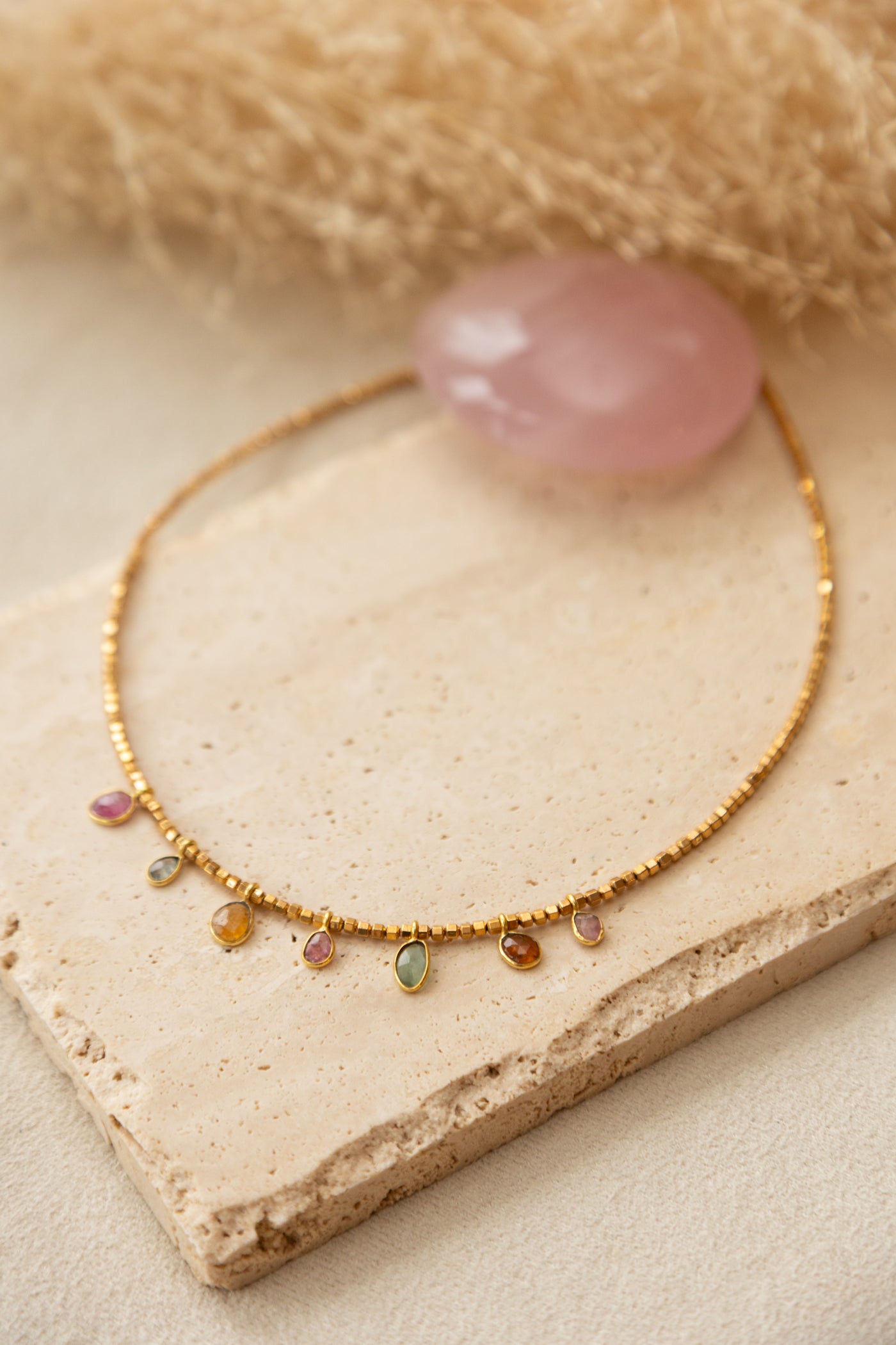 Collier Eléonor Hématite et tourmaline