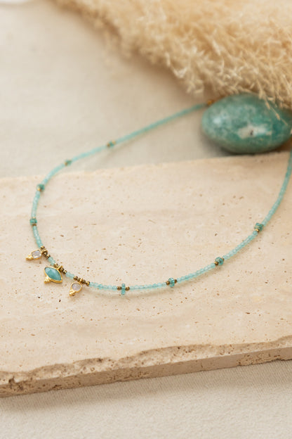 Collier Noor en amazonite et pierre de lune