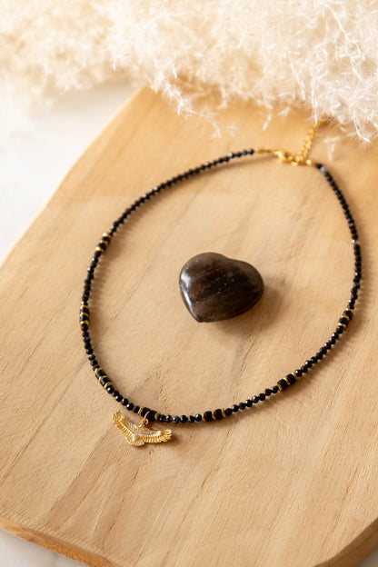 collier Aguila pierre onyx noir