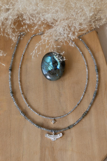 Collier stella  et Aguila Labradorite argent