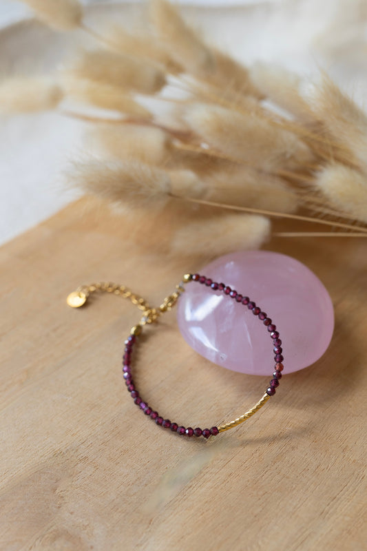 Bracelet Lou Grenat rouge