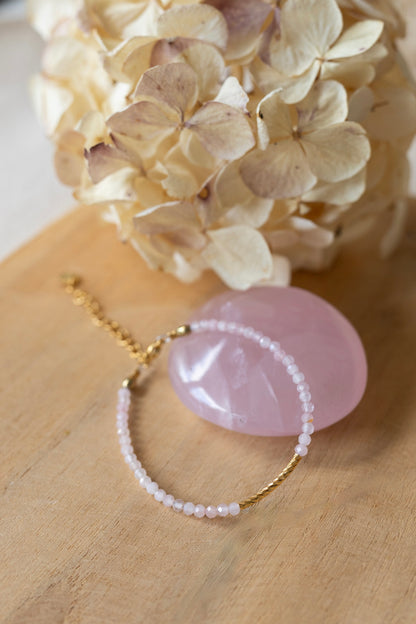 Bracelet Lou quartz rose