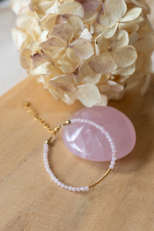 Bracelet Lou quartz rose