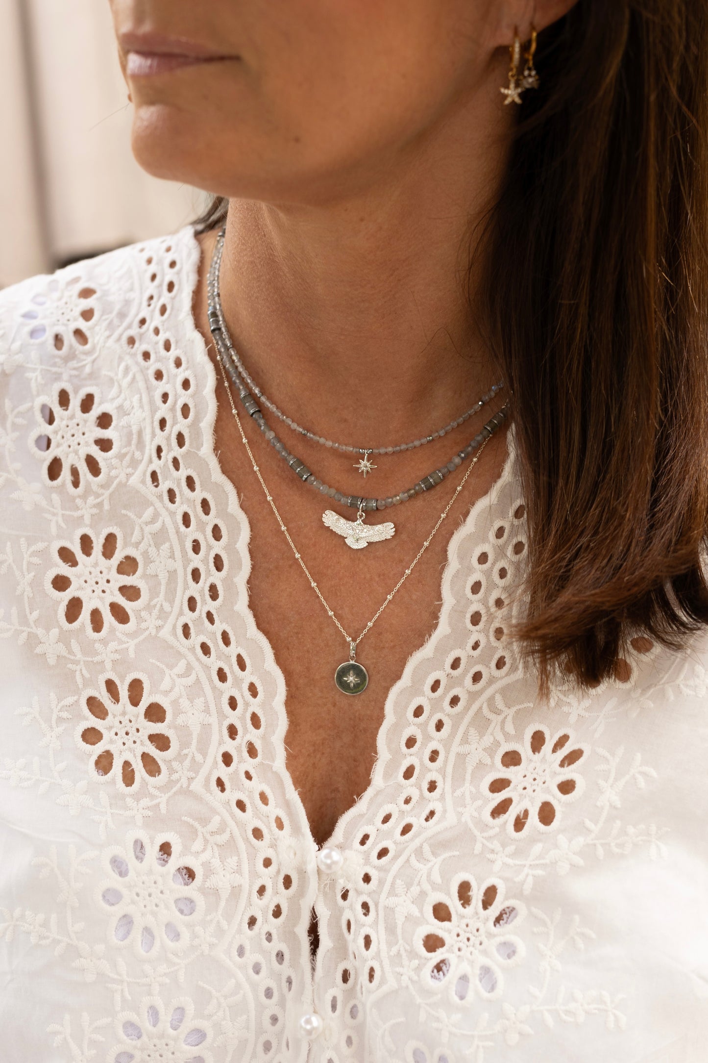 Collier stella  et Aguila Labradorite argent