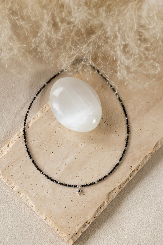 Collier Stella argent pierre onyx