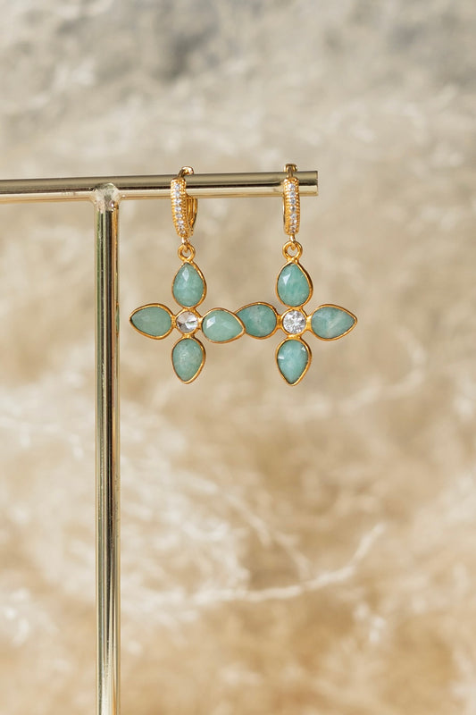 Boucles d'oreilles Dalia amazonite