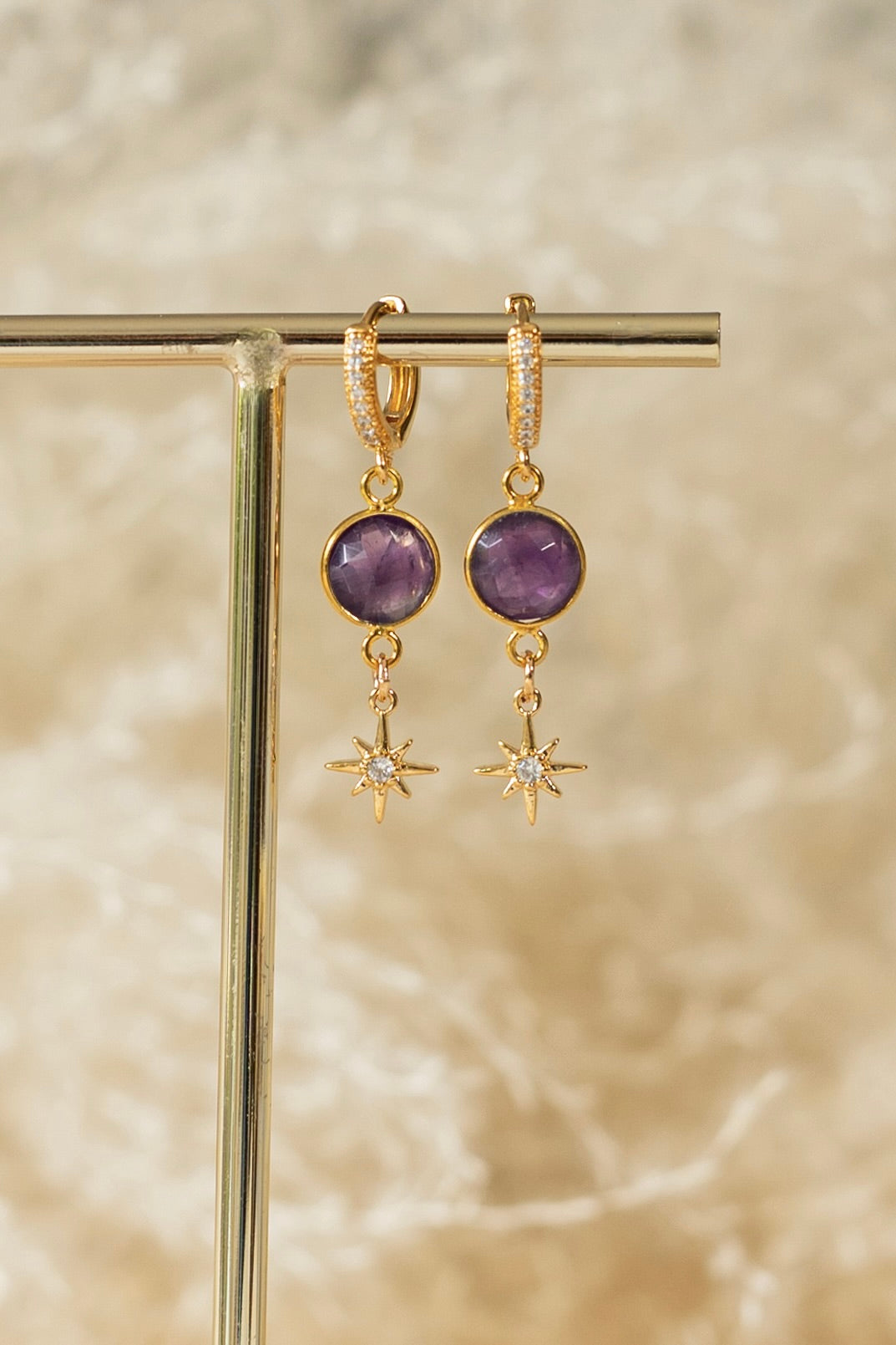 Boucles d'oreilles Stella Améthyste