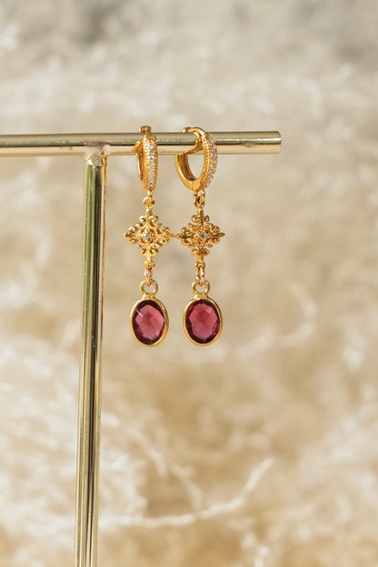 Boucles d'oreilles Tessa Grenat