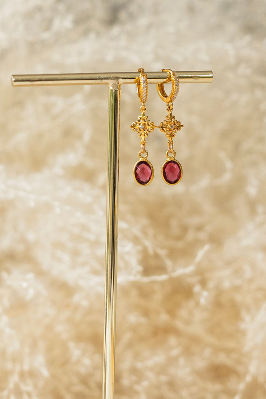 Boucles d'oreilles Tessa Grenat