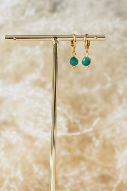 Boucles d'oreilles Mila malachite