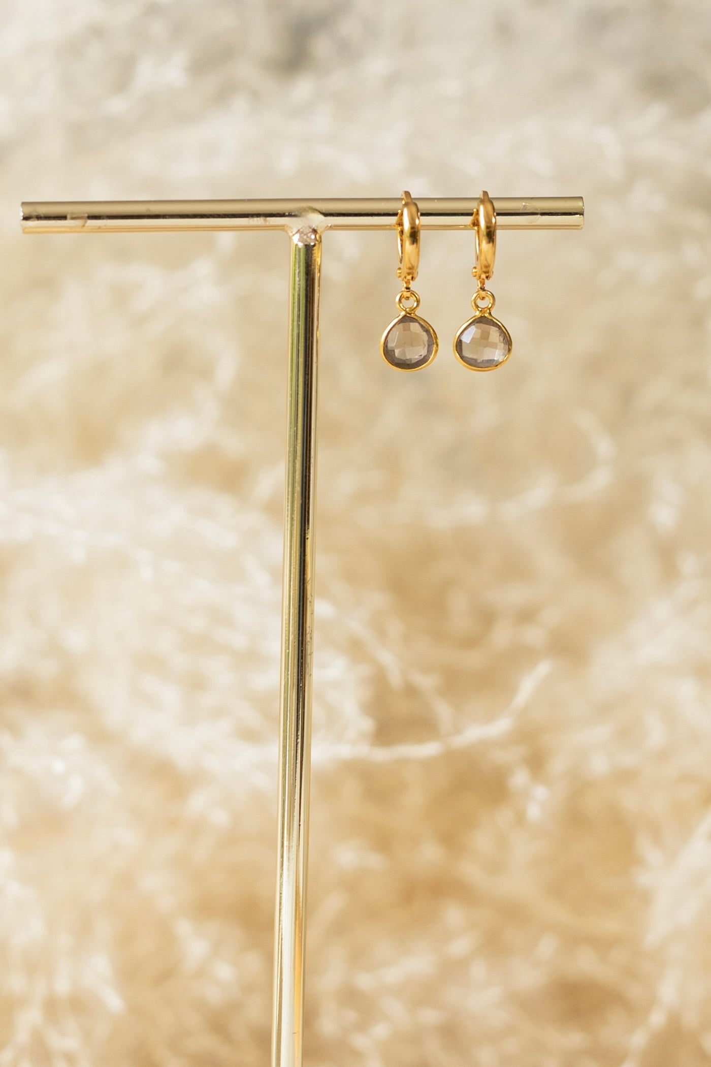 Boucles d'oreilles Mila Quartz fumé