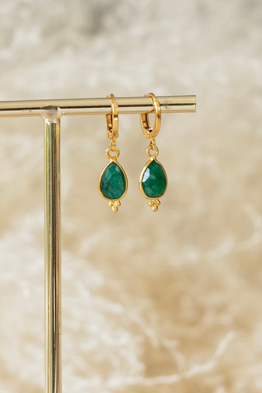 Boucles d'oreilles Milo malachite