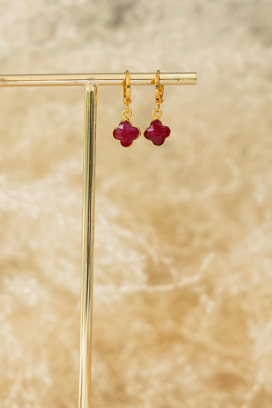 Boucles d'oreilles Chance rubis