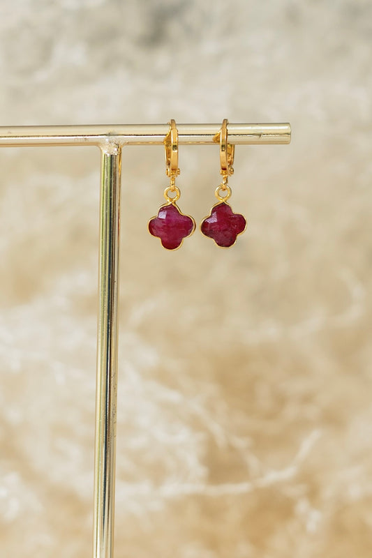 Boucles d'oreilles Chance rubis