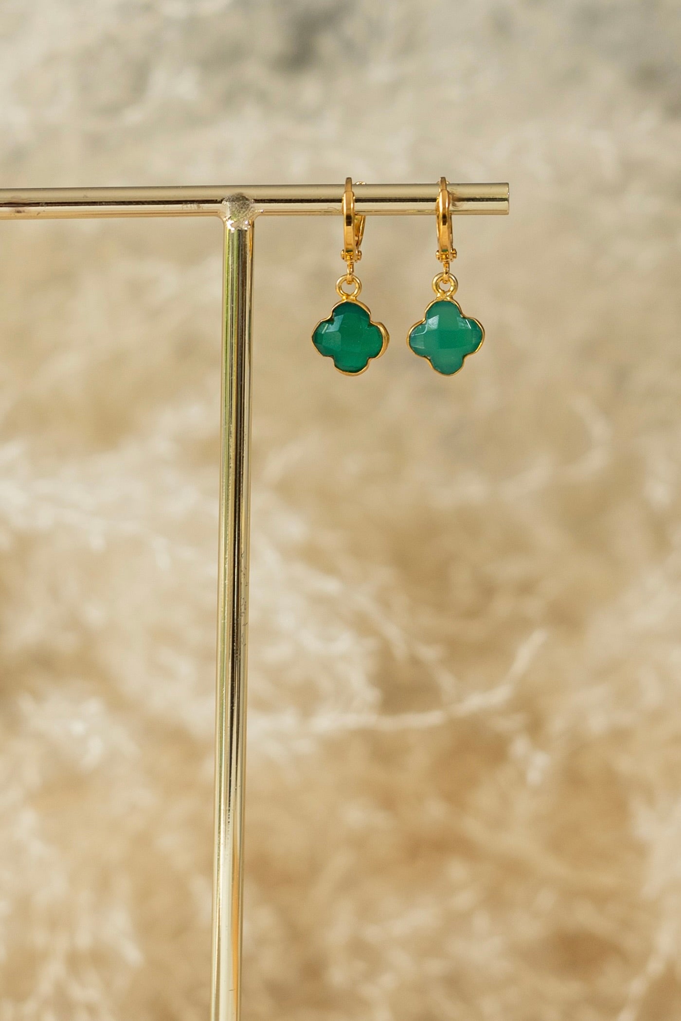 Boucles d'oreilles Chance agate verte