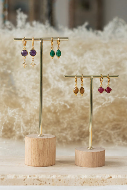 Boucles d'oreilles Chance rubis