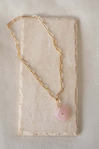 Pendentif Love quartz rose