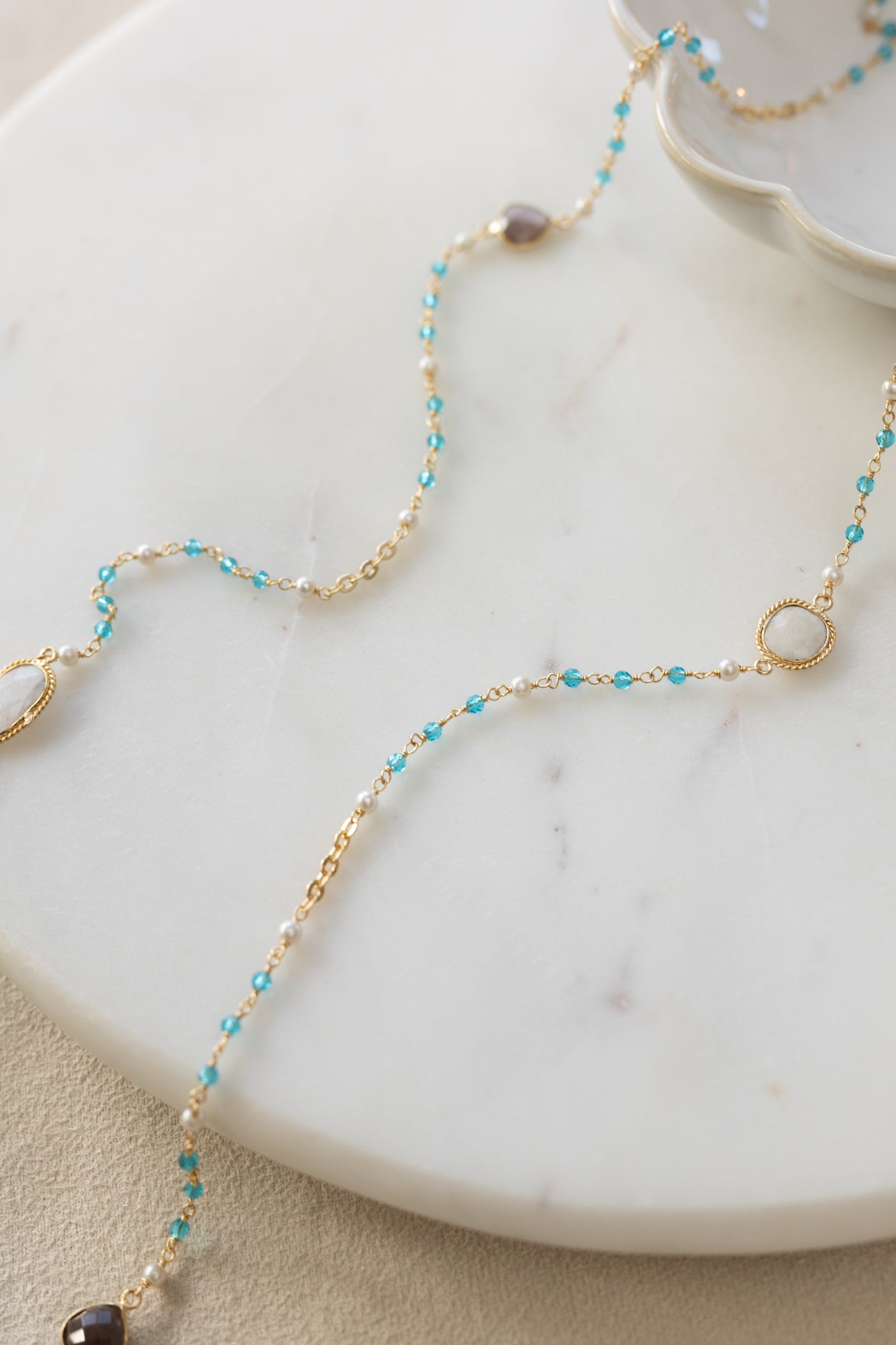 Sautoir Lina bleu apatite