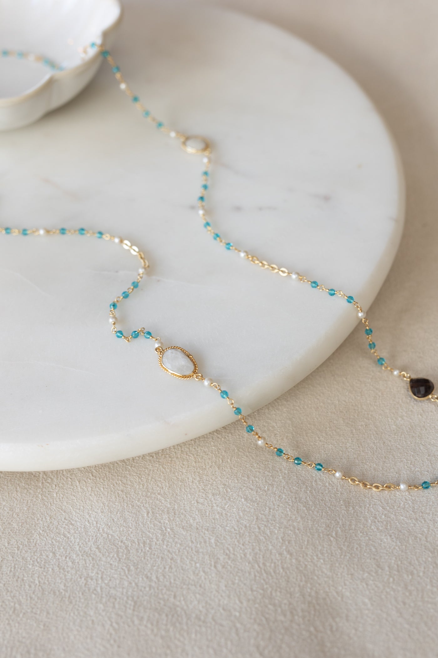 Sautoir Lina bleu apatite