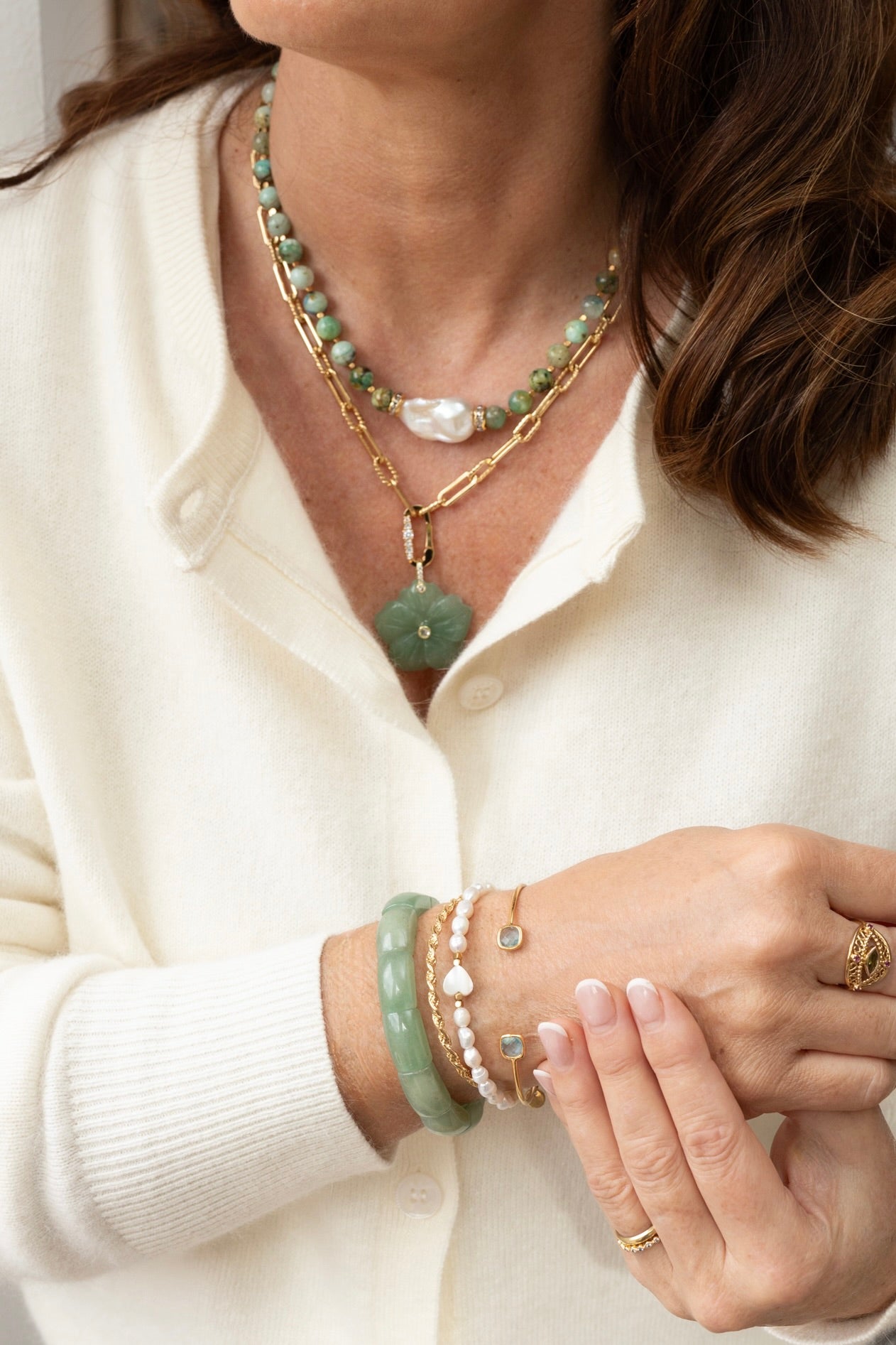 Pendentif Fleur Aventurine