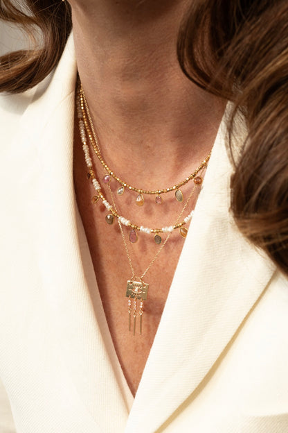 Collier Eléonor Hématite et tourmaline