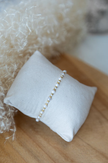 Bracelet cordon perles d'eau douce
