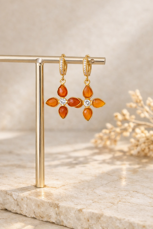 Boucles d'oreilles Dalia Cornaline