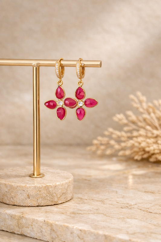 Boucles d'oreilles Dalia calcédoine