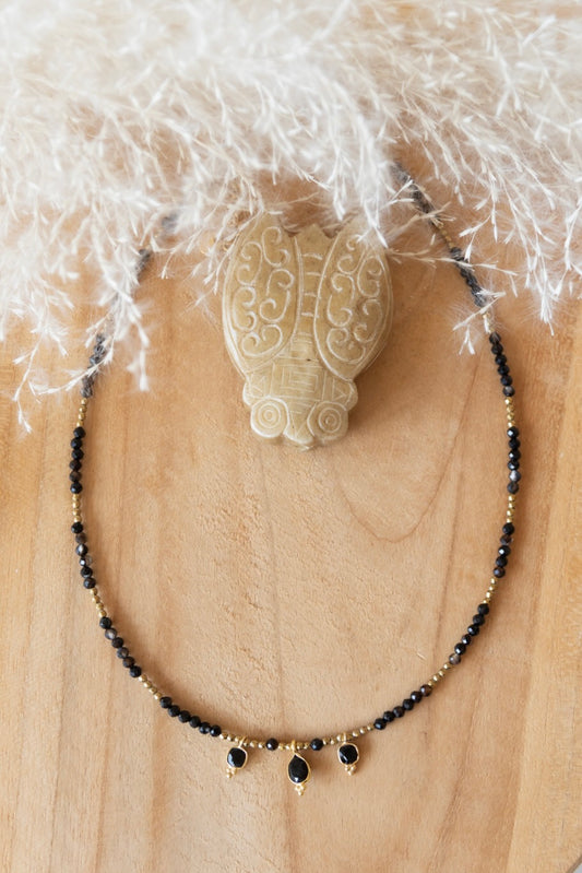 Collier Sacha onyx et agate noire