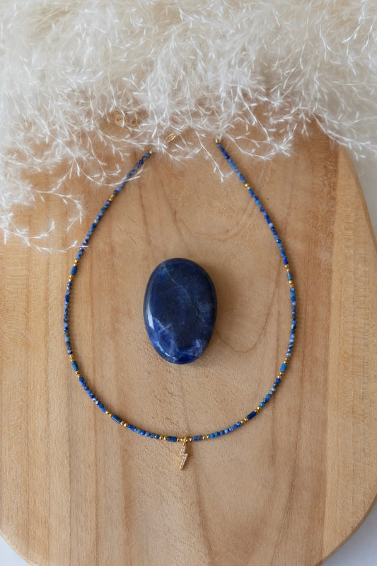 Collier Billie en pierre de Lapis-Lazuli bleu